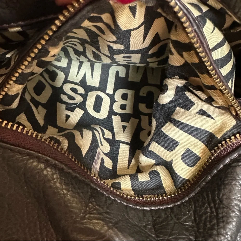 Marc Jacobs Classic Q Hillier Hobo Pebbled Leather Bag Black Brown Gold Hardwear - Picture 14 of 16